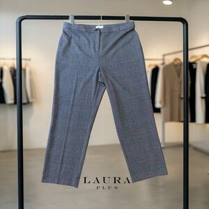 NEW, Laura Plus, Plaid Dress Pants – Classic Chic Style, Plus Size 16W, Gray